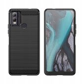 etui silikonowe carbon case do nokia c22 - czarne