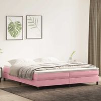 Łóżko Box Spring bez materaca Różowe 200x220 cm Aksamit