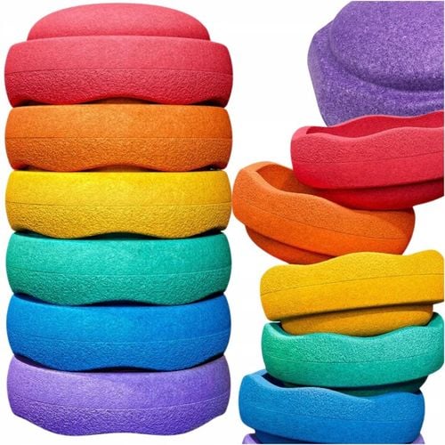 Zestaw 6 Krążków Kamieni Sensorycznych do Zabaw Ruchowych Nauka Równowagi na Arena.pl