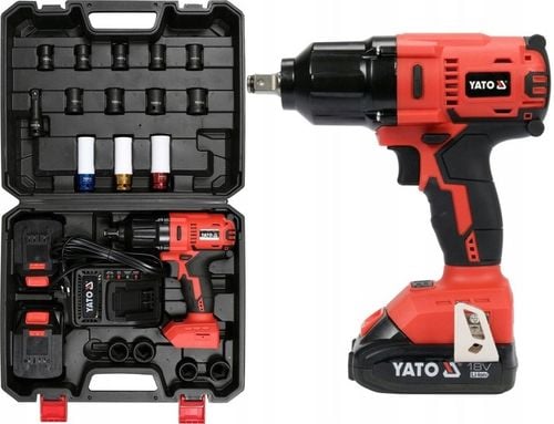 YATO KLUCZ UDAROWY BEZSZCZOTKOWY DO KÓŁ 18V 1/2'' 700nm 2x3Ah + 3 na Arena.pl