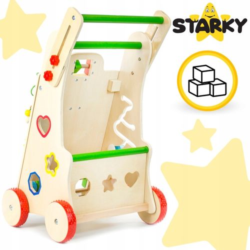 Prezent na roczek jeździk pchacz drewniany chodzik tablica manipulacyjna na Arena.pl