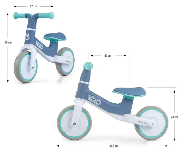 MILLY MALLY 5480 Rowerek biegowy Velo mint zdjęcie 4