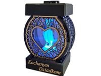 DZIADKOM DZIADKI ZNICZ NA GRÓB KOŁO RTN SERCE RAMA ZŁOTO+FIGURKA LED