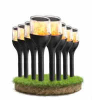 8X Lampy Solarne Ogrodowe LED Mocne PŁOMIEŃ 65cm