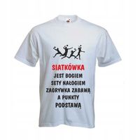męska Koszulka kibicaT-SHIRT SIATKÓWKA JEST BOGIEM