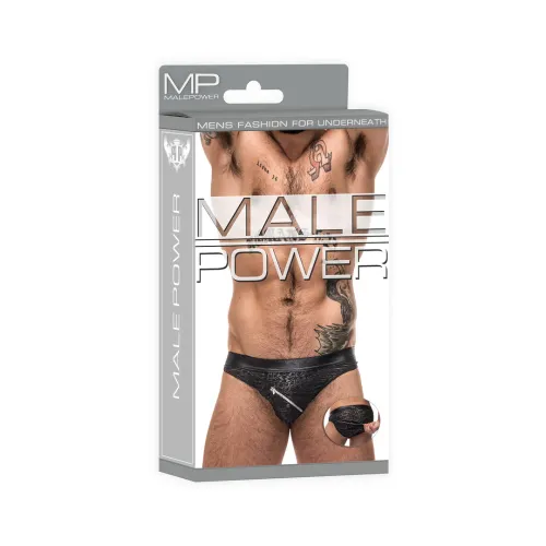 male power bikini zip s czarne z zamkiem i abstrakcyjnym wzorem na Arena.pl