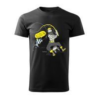 Koszulka z wędkarzem Sushi męska czarna REGULAR M