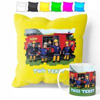 ZESTAW: KUBEK + POSZEWKA - STRAŻAK SAM - PREZENT WIELE WZORÓW + IMIĘ