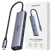 ugreen rozdzielacz hub usb typ c - 4x usb 3.2 gen 1 srebrny (cm473 20841)