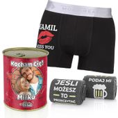 SKARPETY i BOKSERKI męskie XL w puszce z NADRUKIEM WALENTYNKI