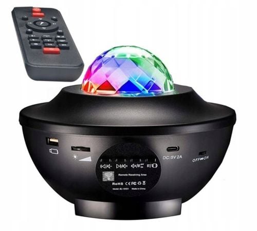 PROJEKTOR GWIAZD LED GŁOŚNIK LAMPA NOCNA + PILOT na Arena.pl