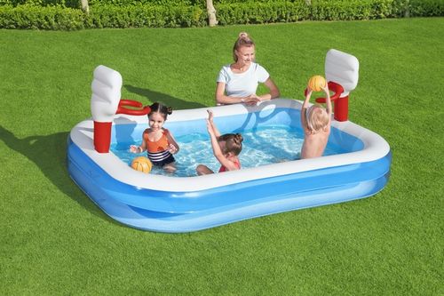 BASEN DMUCHANY DZIECIĘCY DO GRY W KOSZYKÓWKĘ 251x168cm BESTWAY 54122 na Arena.pl