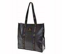 Laura Biaggi - torebka zakupowa shopper fakturowana kratka czarny 0200