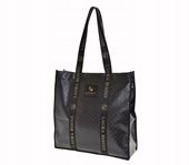 Laura Biaggi - torebka zakupowa shopper fakturowana kratka czarny 0200