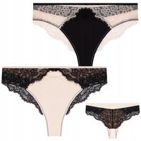 Majtki Damskie Figi Brazyliany z Koronkowym Tyłem Zestaw 2-szt. MORAJ - S