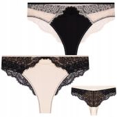 Majtki Damskie Figi Brazyliany z Koronkowym Tyłem Zestaw 2-szt. MORAJ - S