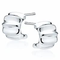 ELEGANCKIE RODOWANE SREBRNE KOLCZYKI WKRĘTKI OTWARTE KOŁA KÓŁKA PÓŁKSIĘŻYCE