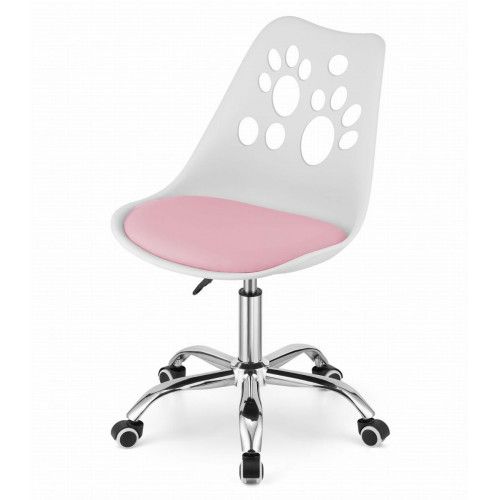 KRZESŁO PRINT ERGONOMICZNE REGULOWANE BIAŁO-RÓŻOWE 52CM na Arena.pl