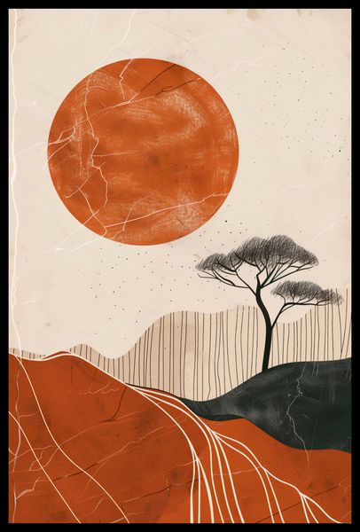 Plakat 40x60cm Afrykański Zachód Słońca zdjęcie 2