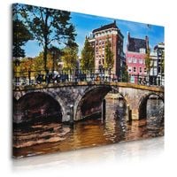 Obraz Canvas Do Salonu Amsterdam Pejzaż Miasto Abstrakcja 30cm x 20cm