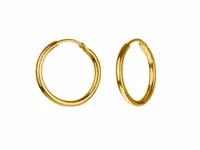 Złote Kolczyki Koła małe Kółka dla Kobiet Dziewczynki Srebrne Pozłacane 1cm