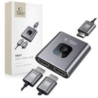 tech-protect hb07 hub adapter 2in1 hdmi 4k 60hz space grey