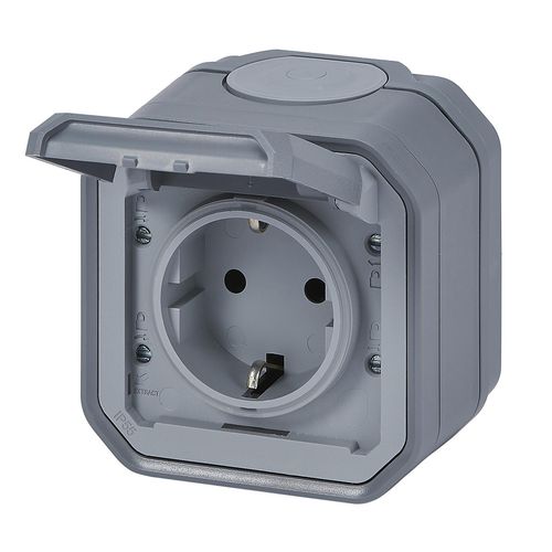 Nowe Plexo - Gniazdo Schuko 2P+Z zaciski automatyczne, komplet natynkowy 16 A-250V~ - szare - Legrand 069730L na Arena.pl