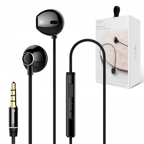 BASEUS PRZEWODOWE SŁUCHAWKI DOUSZNE MINI JACK 3,5MM Z MIKROFONEM I PILOTEM na Arena.pl