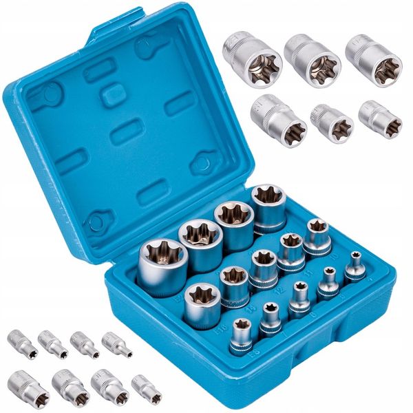 KLUCZE NASADOWE TORX E4-E24 NASADKI TORKS wew 14el zdjęcie 1