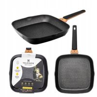 Czarna patelnia grillowa z trwałą powłoką non-stick Valdinox Initio 26 cm
