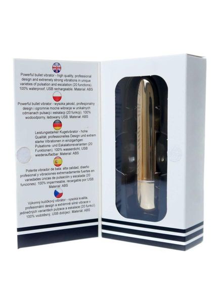 Stymulator-Rechargeable Powerful Bullet Vibrator USB 20 Functions - Gold zdjęcie 5