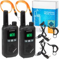 KRÓTKOFALÓWKI 2x WALKIE TALKIE BAOFENG RADIOTELEFON LATARKA DUŻY ZASIĘG