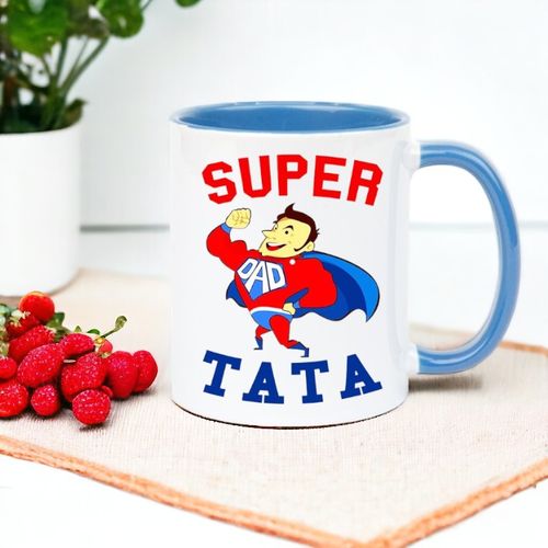 Kubek z nadrukiem prezent na DZIEŃ OJCA dla TATY biało/niebieski na Arena.pl