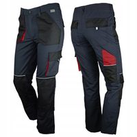 Spodnie ROBOCZE męskie BHP MOCNE ochronne RIP-STOP wstawki ODBLASKOWE