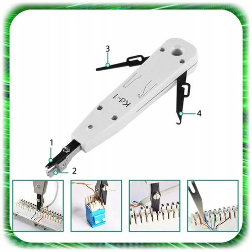 TESTER KABLI SIECIOWYCH RJ45 Przewodów Zaciskarka ZESTAW Sieci LAN ŚCIĄGACZ na Arena.pl