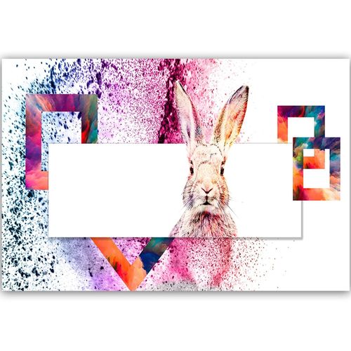 Obraz na płótnie – Canvas, kolorowy królik 90x60 na Arena.pl