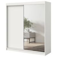 Szafa przesuwna z lustrem Fiore 2D1L 180 Biała/Srebrny