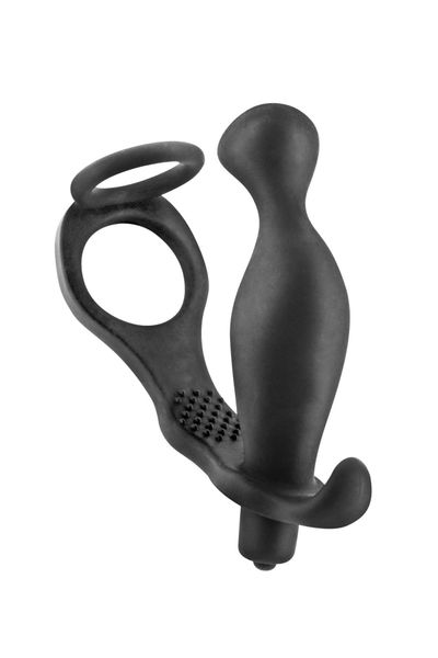 Prostate Stimulator Cockring Plug Ap070 Black zdjęcie 1