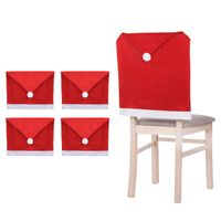 Pokrowiec na krzesło, czapka Mikołaja czerwona zestaw 4 szt.