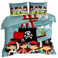 Pościel 3D bawełna satyna 140x200cm PIRACI Z NIBYLANDII