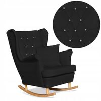 Fotel Uszak eko skóra Bujany Gaja Skandynawski Family meble czarny