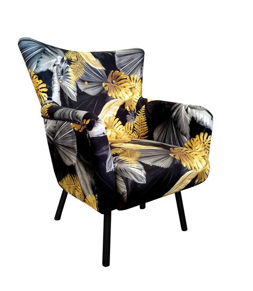 Fotel TULIP USZAK WZÓR liście zdjęcie 1