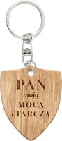 Brelok drewniany - Pan moją Mocą i Tarczą
