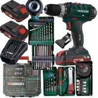 Akumulatorowa Wiertarko-wkrętarka 45Nm 20V ZESTAW 2 AKU ZESTAW AKCESORII