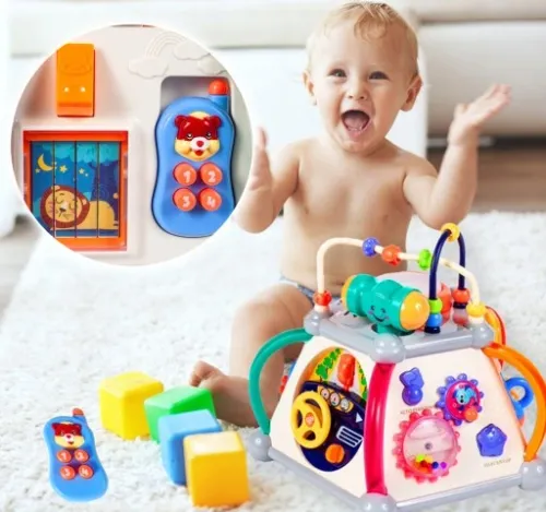 MULTIKOSTKA KOSTKA EDUKACYJNA INTERAKTYWNA DŹWIĘKI SENSORYCZNA DLA DZIECI na Arena.pl