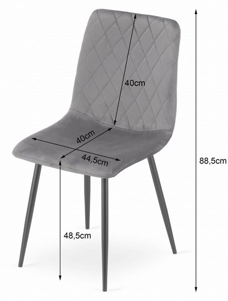 Krzesło TURIN - granat aksamit x 2 zdjęcie 3