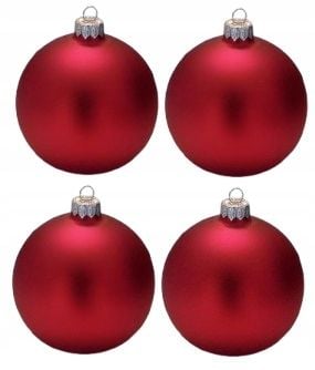 Bombki choinkowe czerwone DUŻE CZERWONY MAT szklane 12 cm super czerwień na Arena.pl
