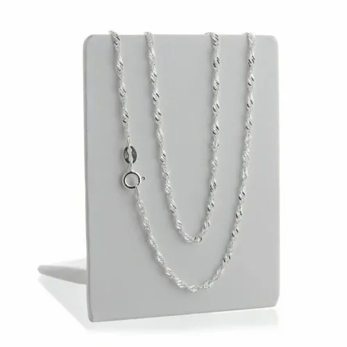 DAMSKI SREBRNY NASZYJNIK ŁAŃCUSZEK SINGAPUR DELIKATNY LŚNIĄCY 925 PREZENT na Arena.pl