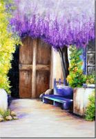 100 70CM OBRAZ PŁÓTNO WIEJSKI ZAKĄTEK PŁÓTNO RAMA