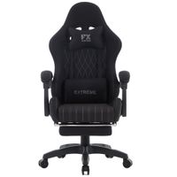 Fotel Gamingowy z tkaniny EXTREME FX z podnóżkiem